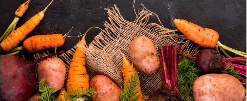 моркови и сладки картофи