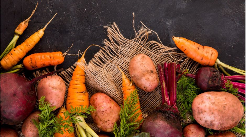 моркови и сладки картофи